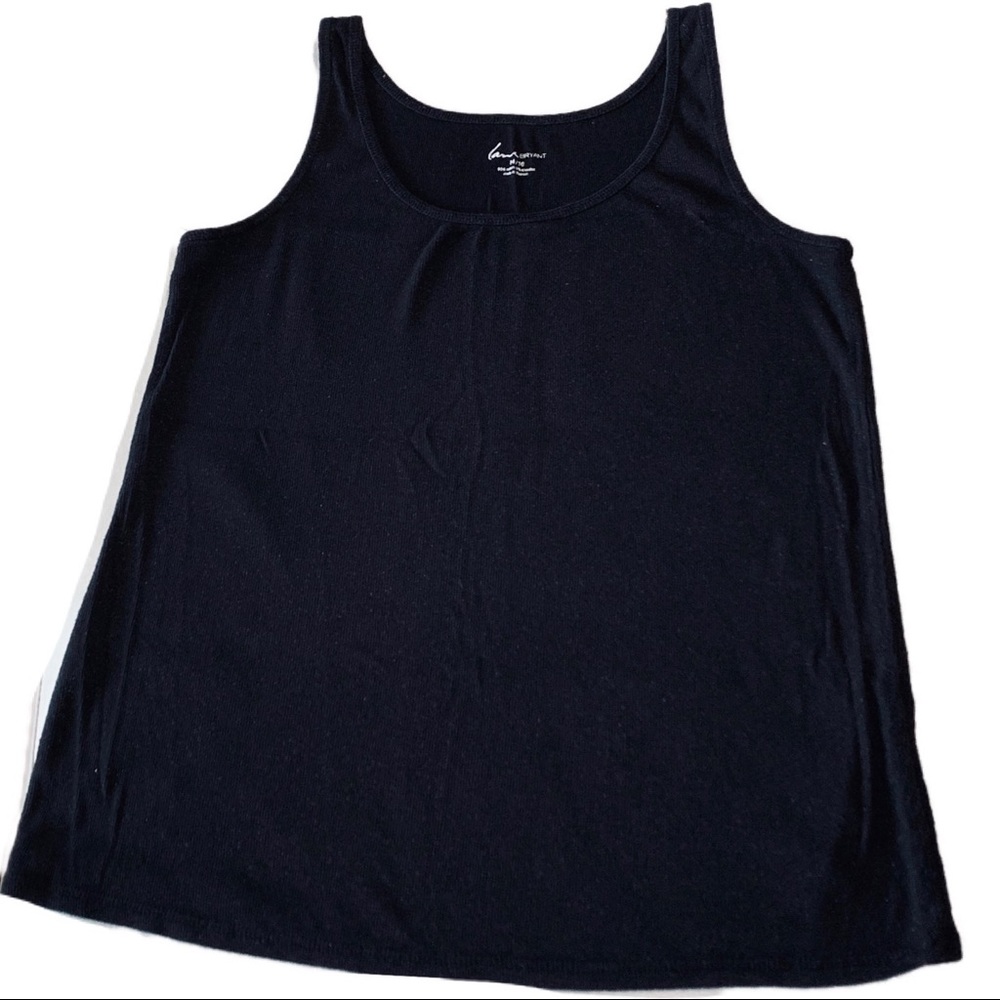 Shimmer Black Ribbed Tank | Size 14/16